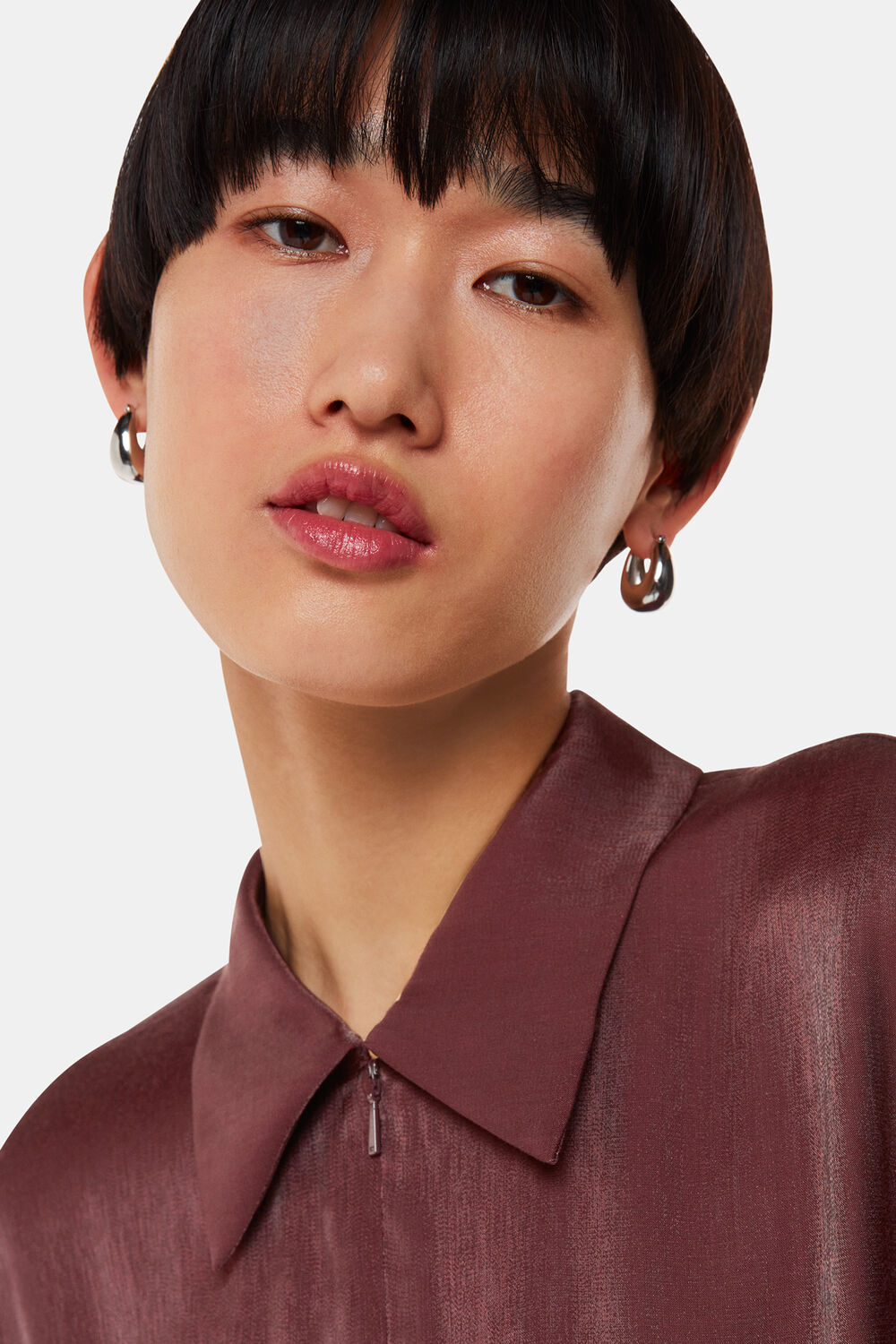 Aubergine Delila Metallic Midi Dress